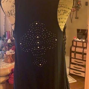 Rock 47by wrangler black vest sz s w/ lace& Studs